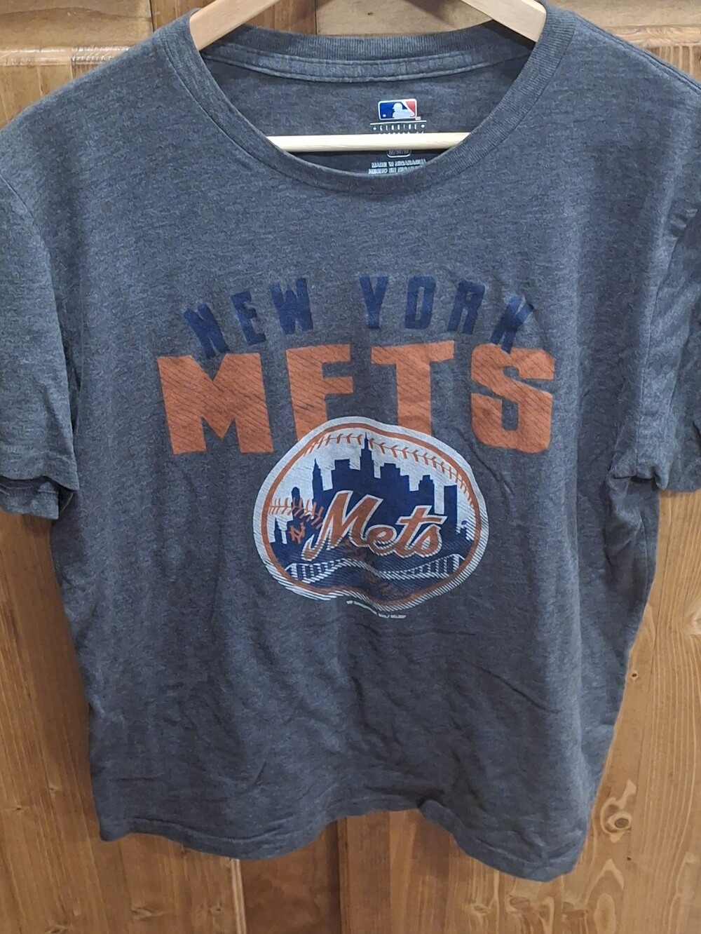 Genuine Merchandise New York Mets Mens MED Tee - Gray with Orange & Blue